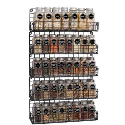 wall mounted spice rack 5-tier