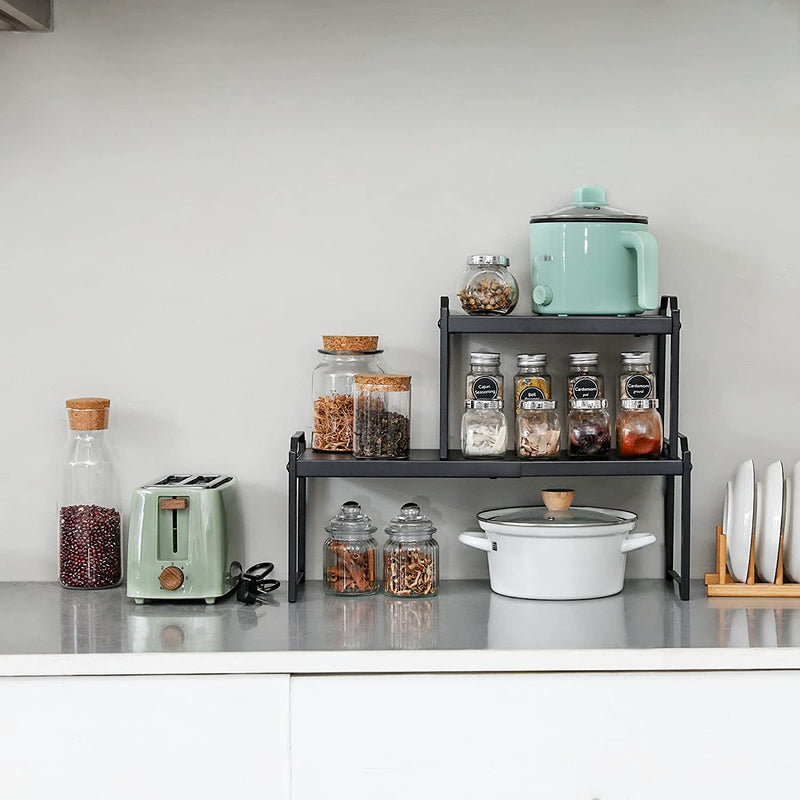 2 tier spice rack organizer on the kitchen table