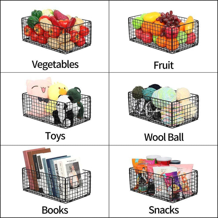 Wire Storage Baskets For Pantry 3-Pack | X-cosrack