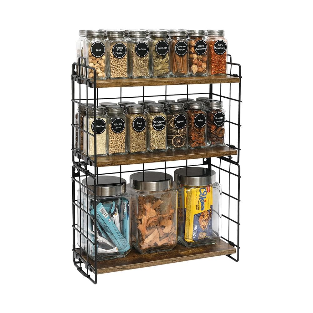 Stackable Spice Rack 3-Tier Wooden | X-cosrack