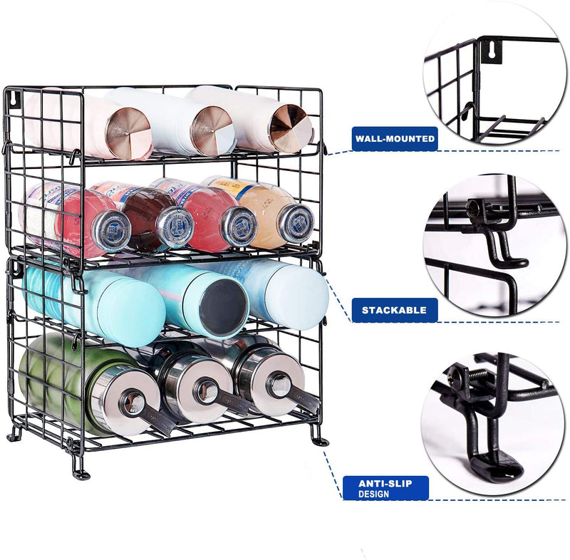 stackable water bottle storage rack