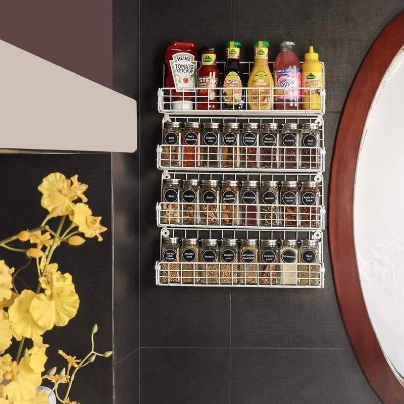 4 tier spice rack wall mounted