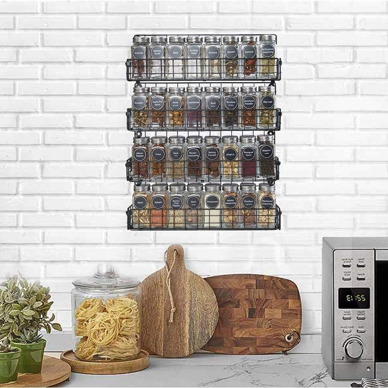 4 tier vertical spice rack wall mounted