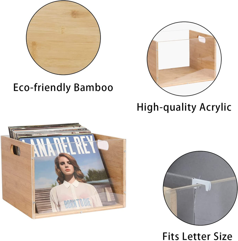 acrylic record storage bin