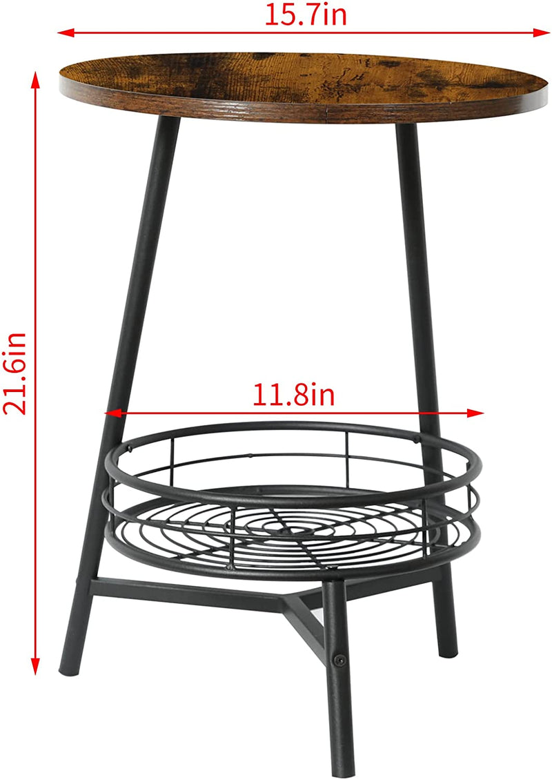 2-Tier Round End Table