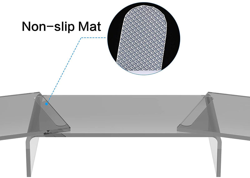 Clear acrylic computer monitor stand