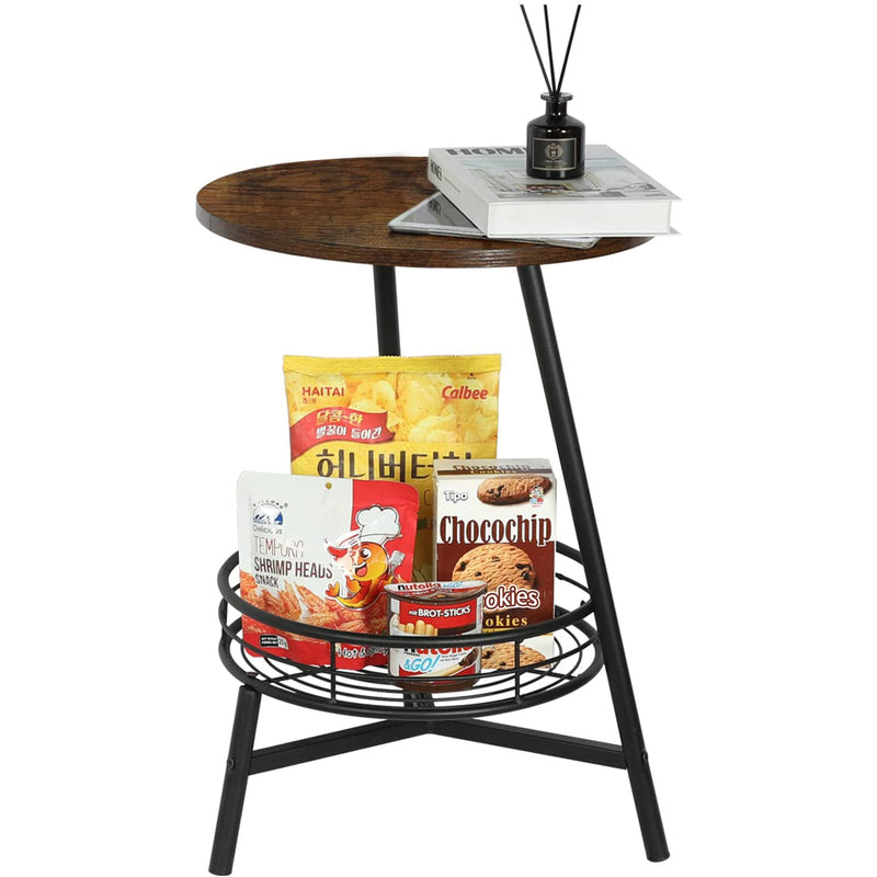 2-Tier Round End Table