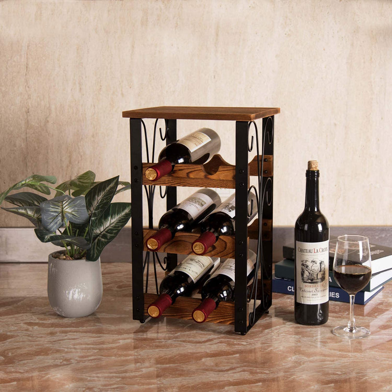 6 bottle countertop wine rack