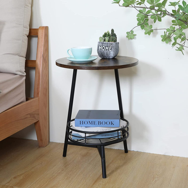 2-Tier Round End Table