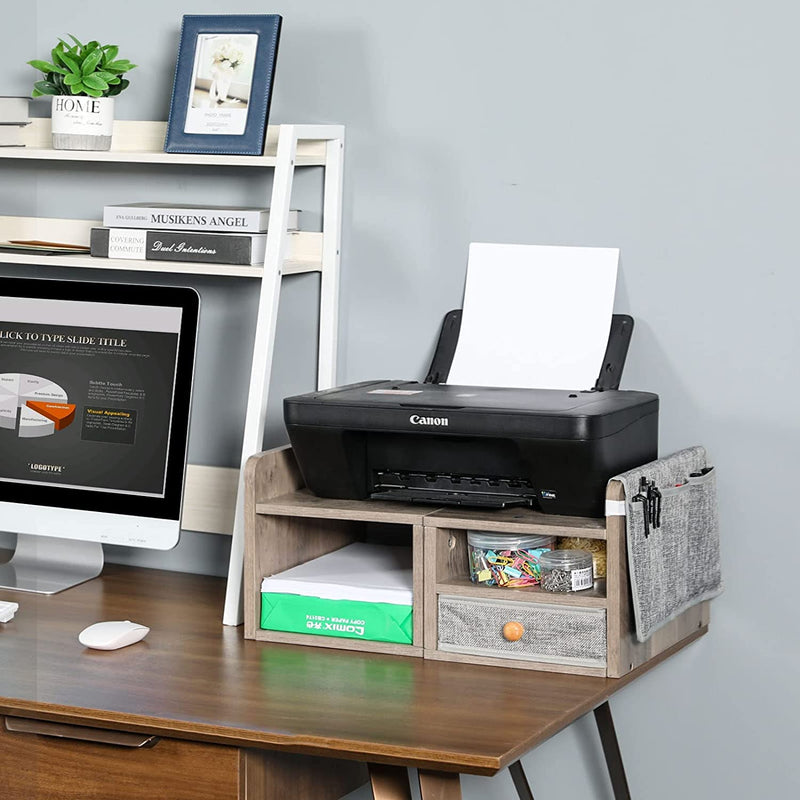 Wooden desktop printer stand