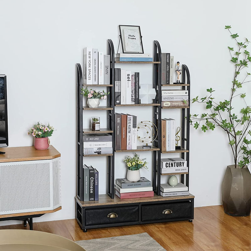 Free Standing Bookshelf with 2 Drawers