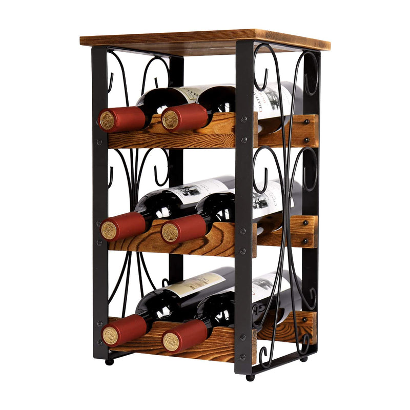 6 bottle countertop wine rack