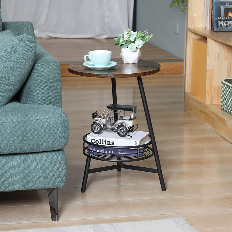 2-Tier Round End Table