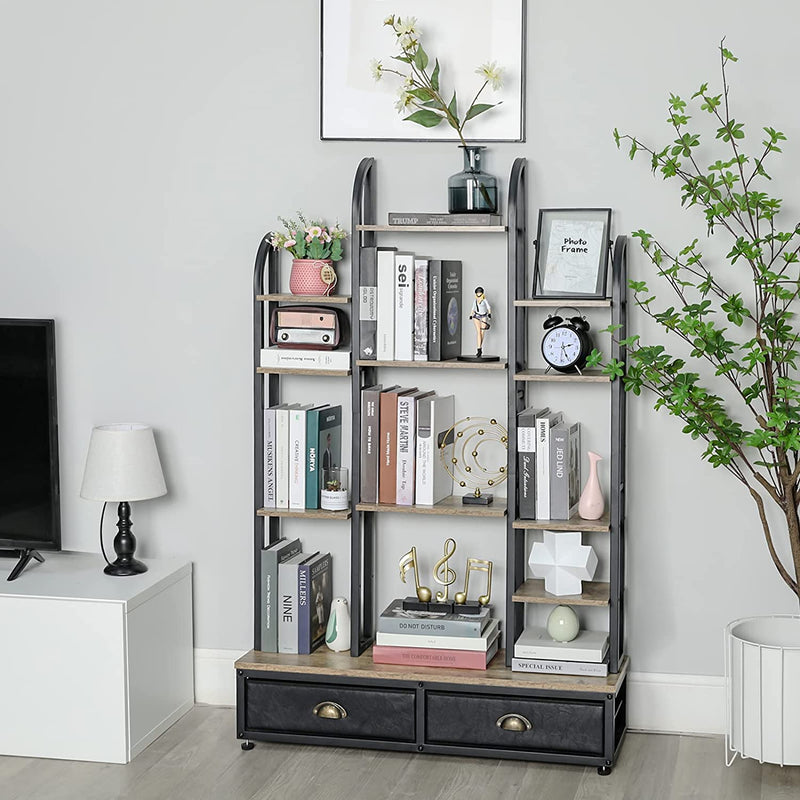 Free Standing Bookshelf with 2 Drawers