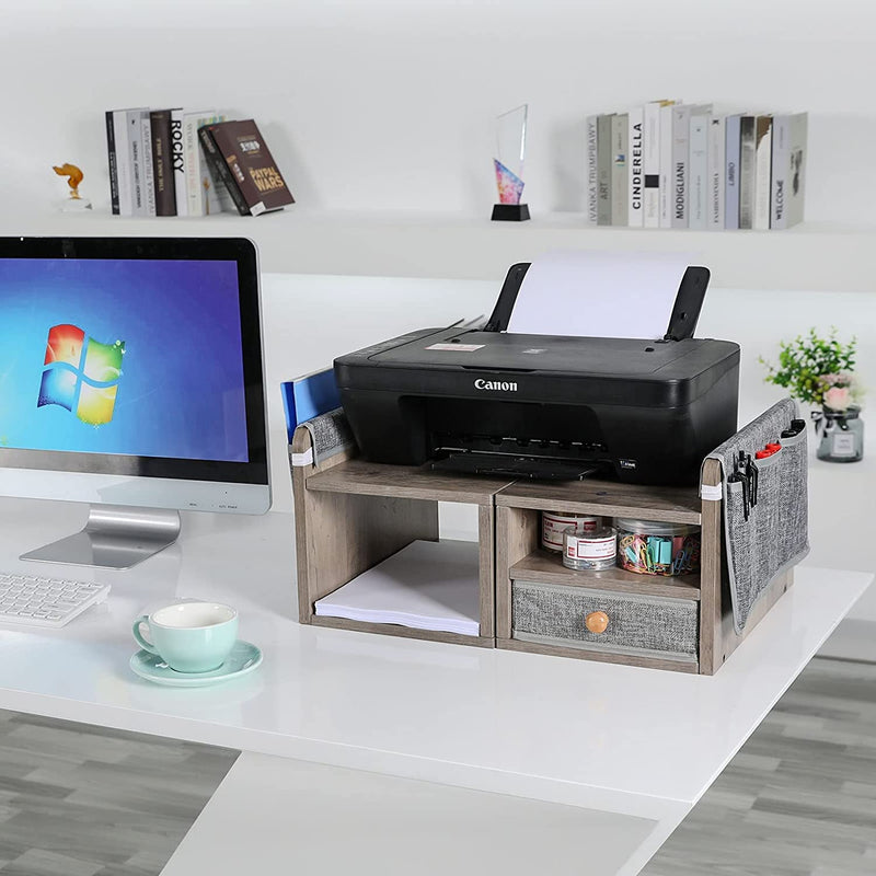 Wooden desktop printer stand
