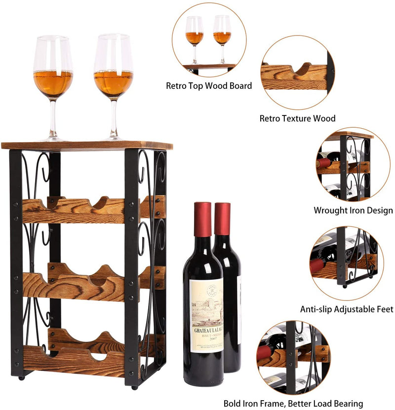 6 bottle countertop wine rack