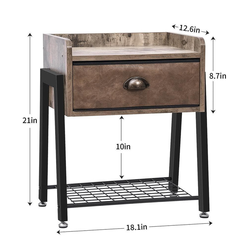 bedside shelf size chart