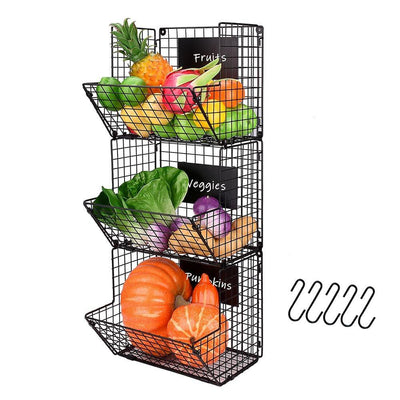 black metal wire wall baskets X-cosrack