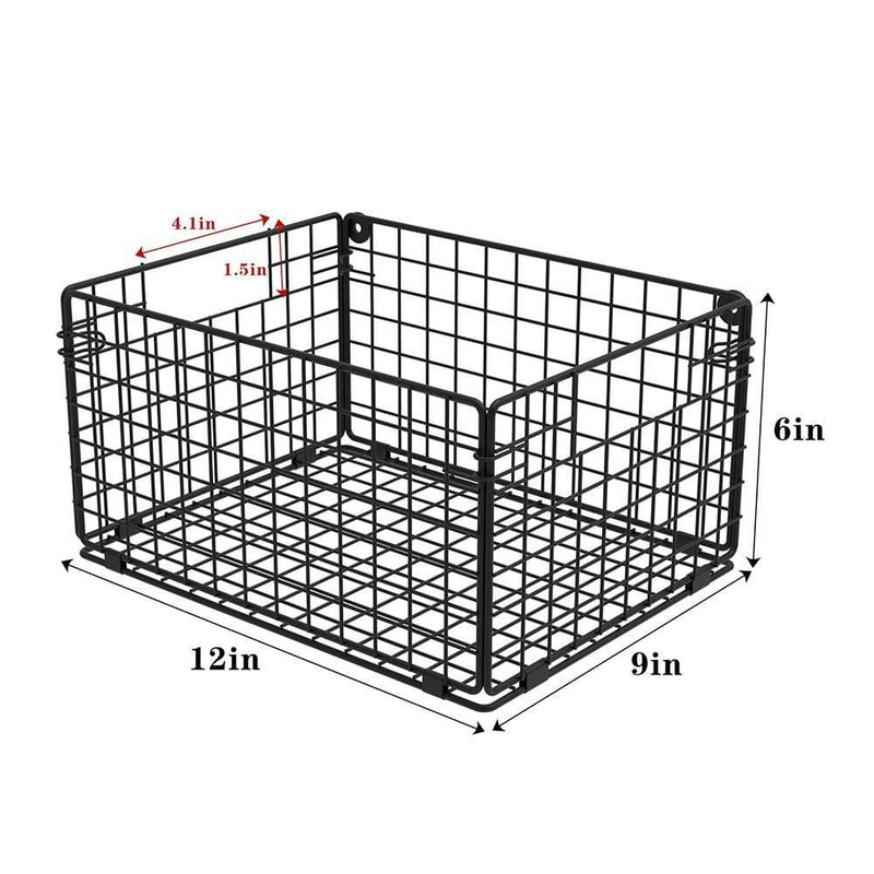 X-cosrack Metal Wire Basket Wall Mount, 3 Tier Wall Storage Basket  Organizer with Hanging Hooks Chalkboards, Rustic Kitchen Fruit Produce Bin  Rack