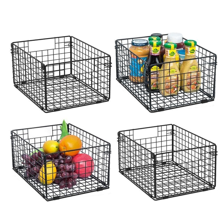 Black Metal Wire Storage Baskets | X-cosrack