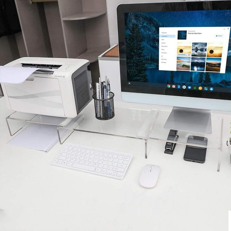 clear acrylic monitor stand for office desk