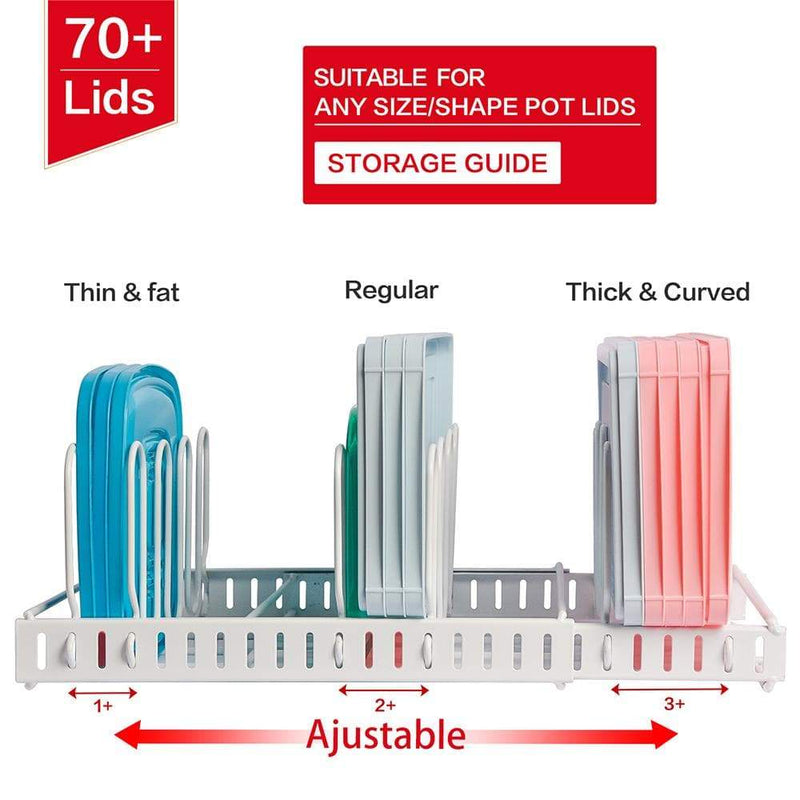 container lid organizer can be adjustable