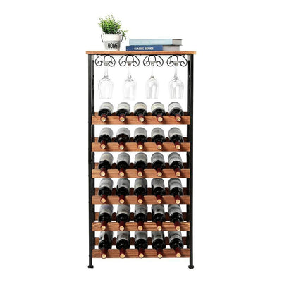 freestanding wine rack 30 bottles 6 tier