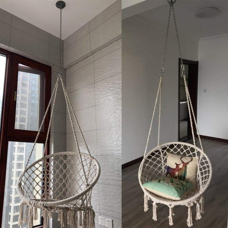 hanging swing chair indoor suspended from the ceiling