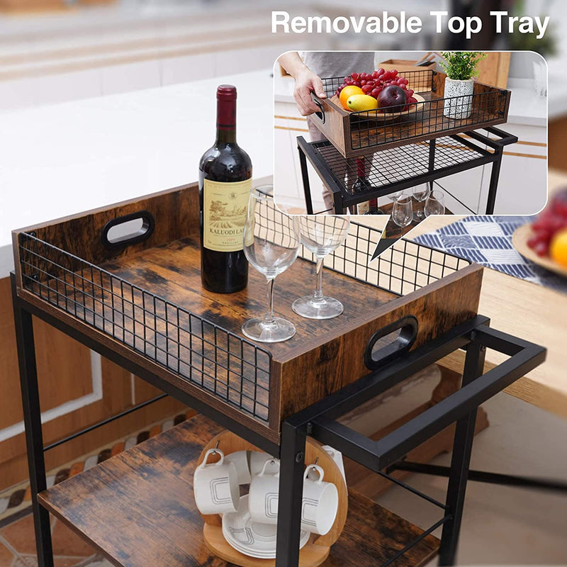 industrial kitchen cart removable top tray