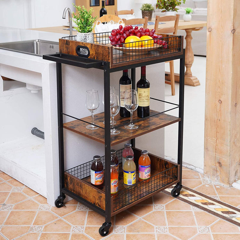 industrial style kitchen cart-3 by the sink