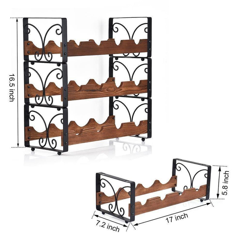 industrial wine rack size chart