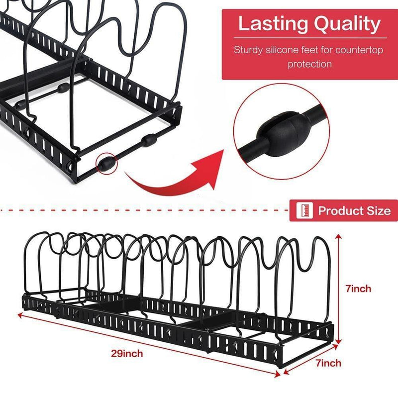 Pot lid holder size chart