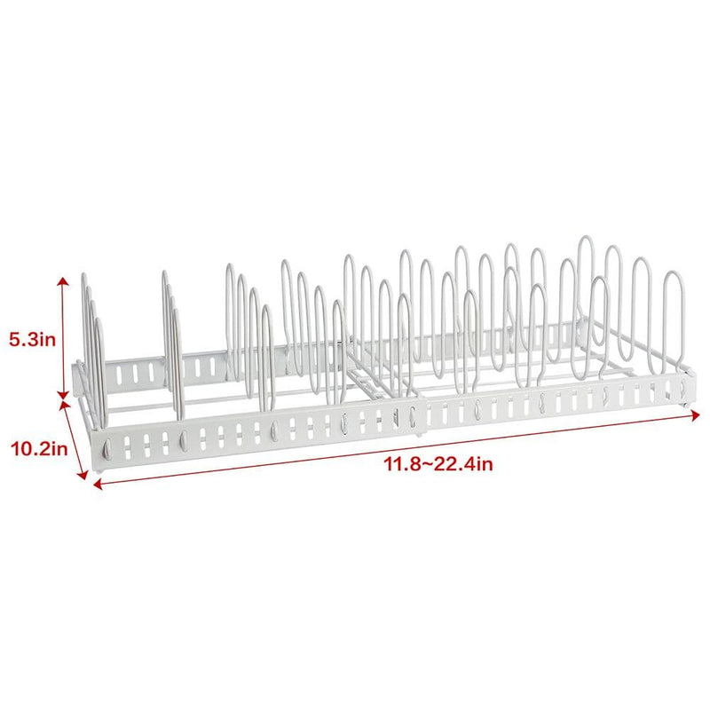 kitchen pot organizer size chart