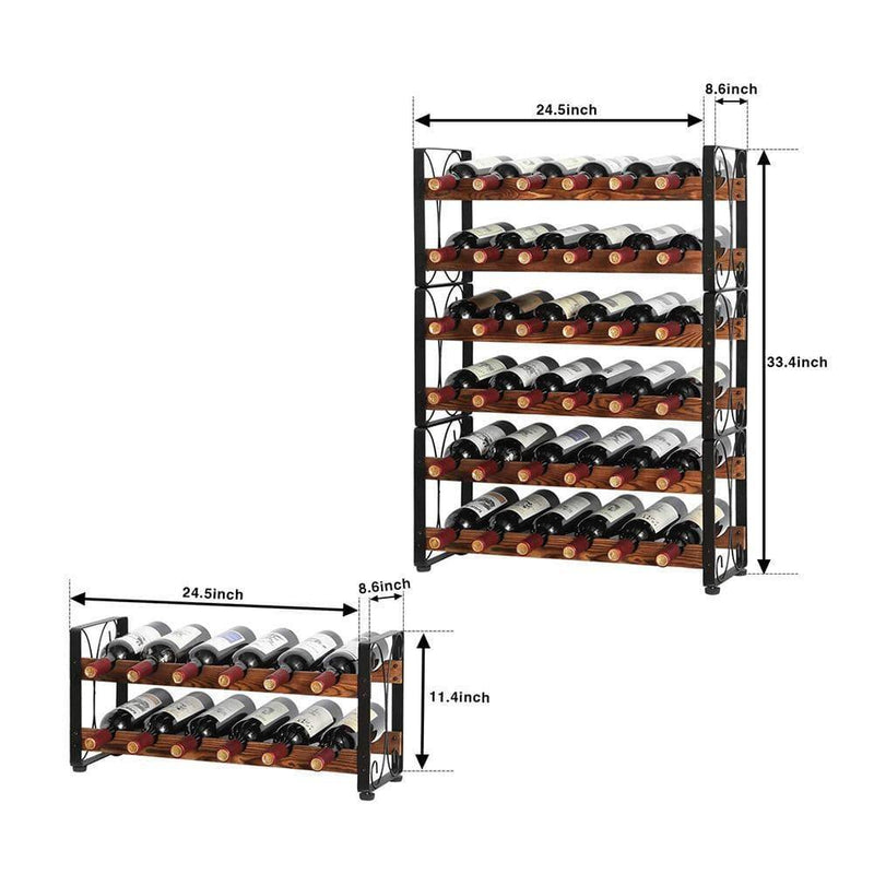 large wine rack size chart