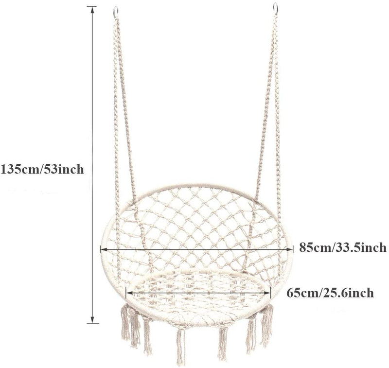 led hanging chair size chart