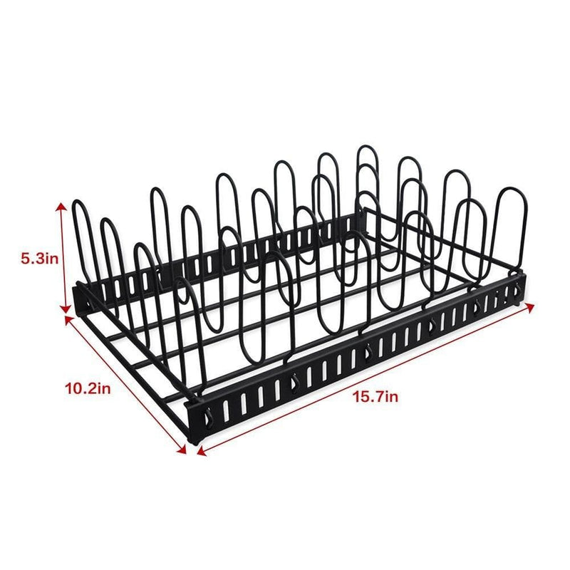 lid storage rack size chart