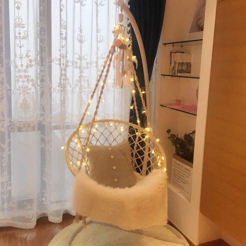 macrame hammock chair with led scene map