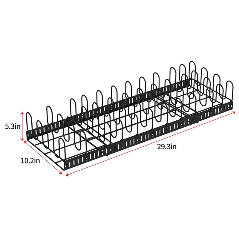 metal pot and pan lid storage size chart