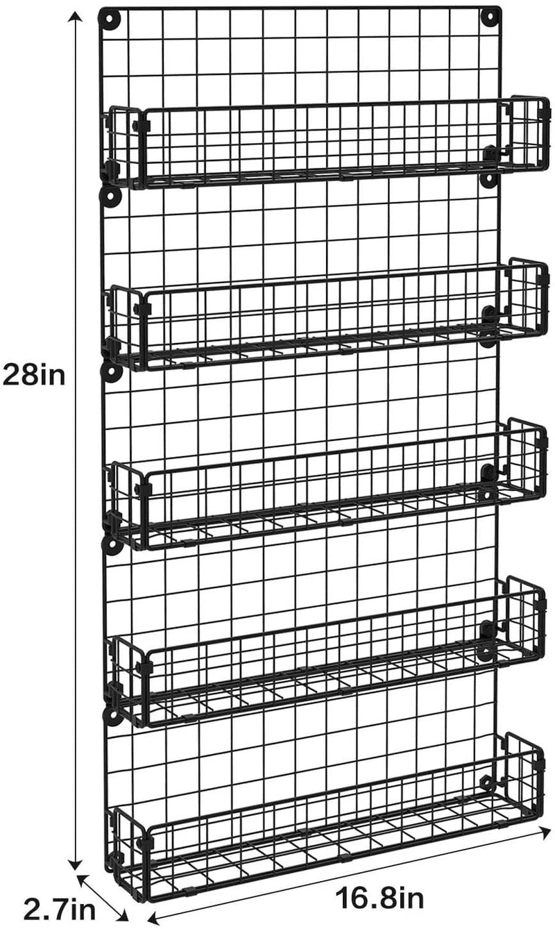 metal wall spice rack size chart
