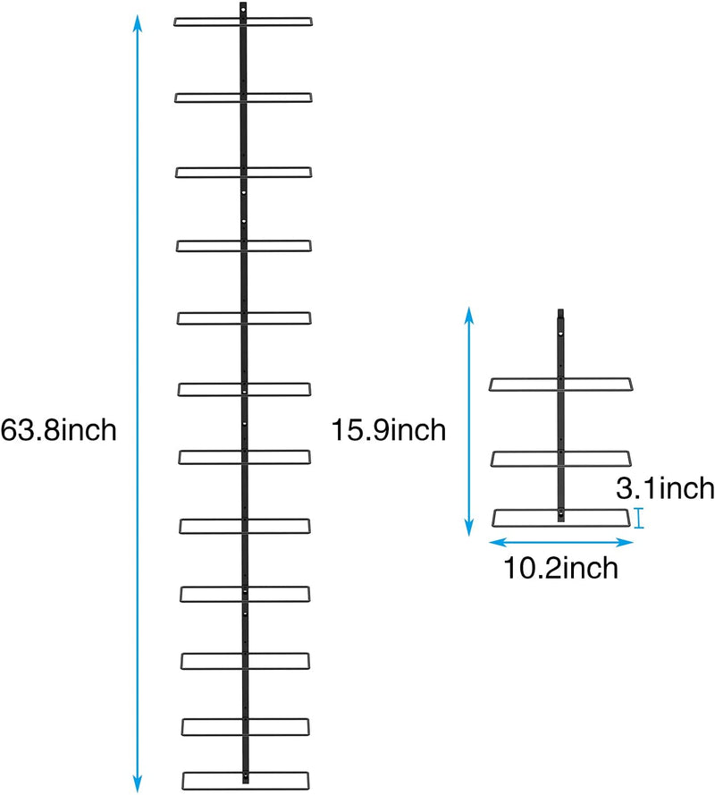 metal wall wine rack size chart