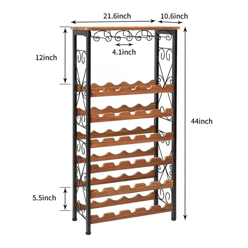 metal wine rack size chart