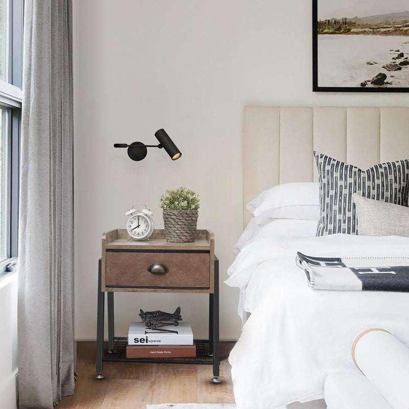 nightstand with drawers in the bedroom