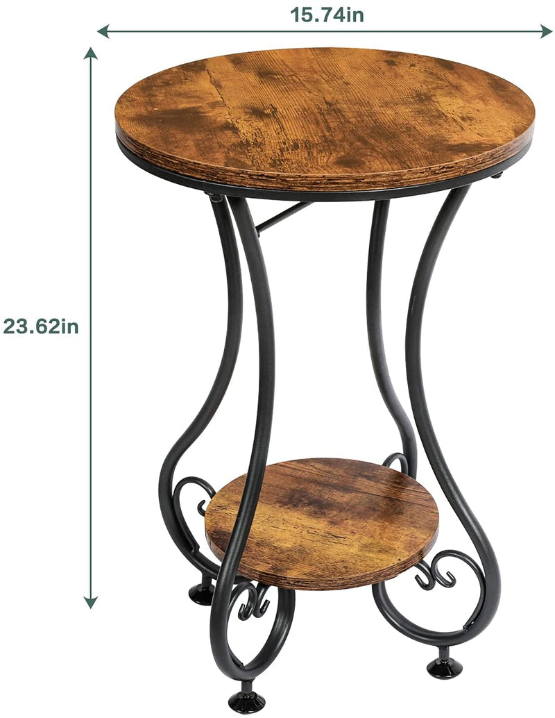 round coffee table with shelf size chart