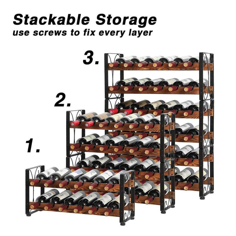 rustic wine rack stackable storage