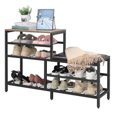 shoe rack bench with cushion