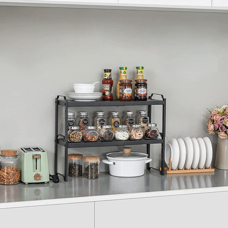 spice rack cabinet on the countertop