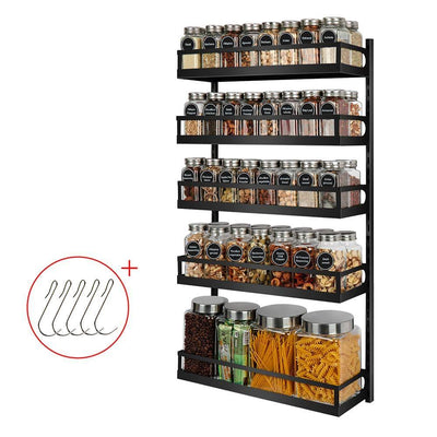 5-tier spice rack organizer black