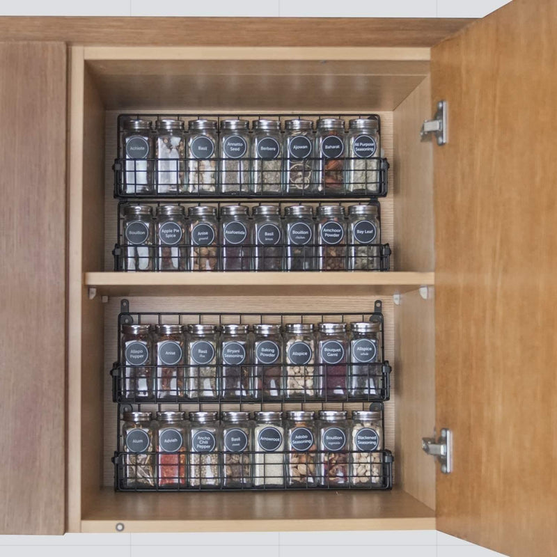 spice rack storage in the cupboard