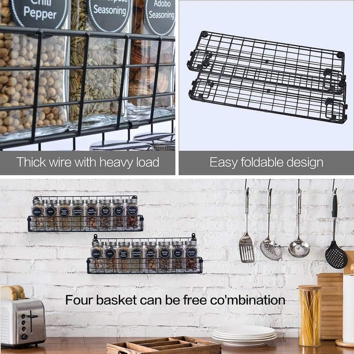 KaderFab Commercial Spice Rack / Wall Mount Shelf – 4 X 1/6 GN Gastronorm Pot Size
