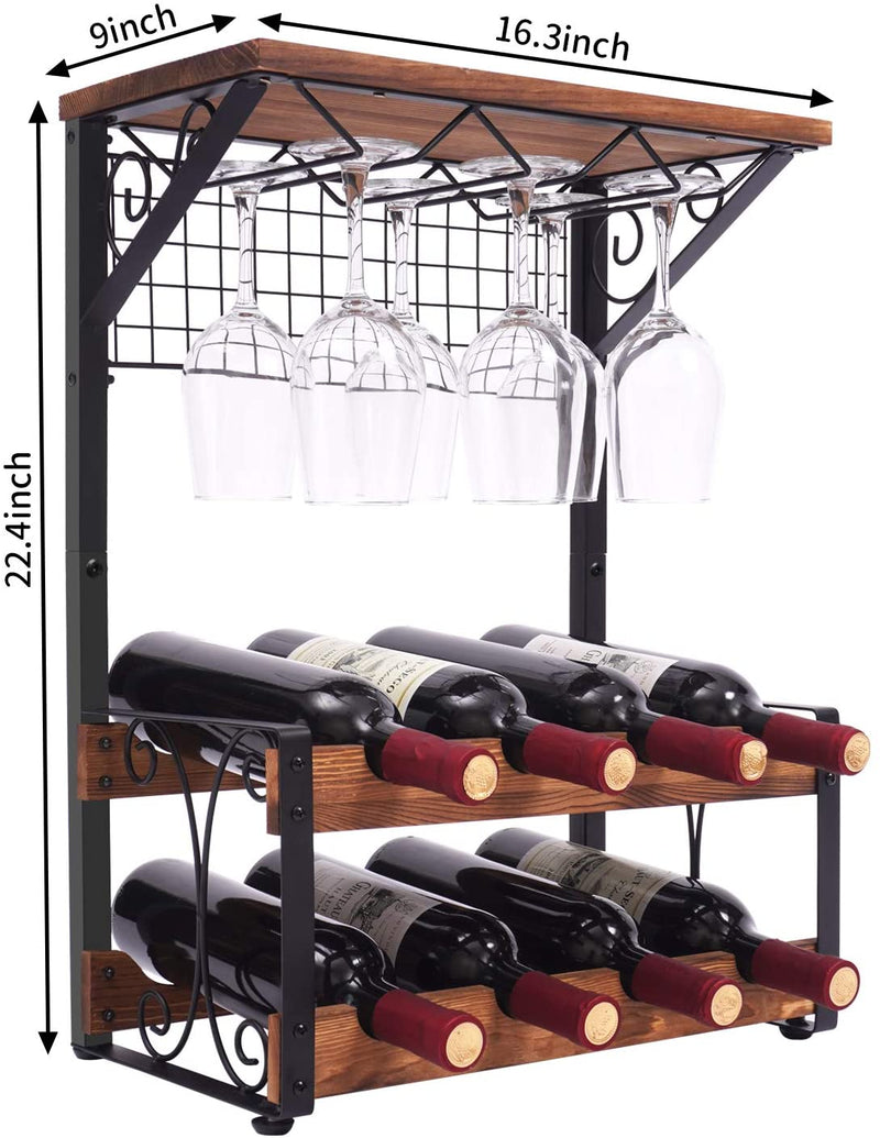 standing wine rack size chart